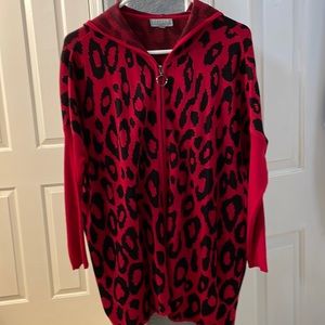 Like new hardly worn Joseph A. sweater with hood. Runs big